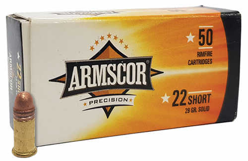22 Short 50 Rounds Ammunition Armscor Precision Inc 29 Grain Copper
